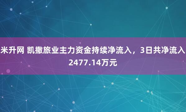 米升网 凯撒旅业主力资金持续净流入，3日共净流入2477.14万元
