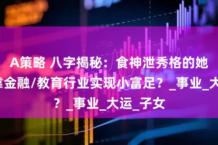 A策略 八字揭秘：食神泄秀格的她，如何靠金融/教育行业实现小富足？_事业_大运_子女