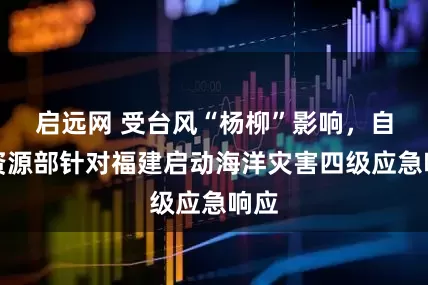 启远网 受台风“杨柳”影响，自然资源部针对福建启动海洋灾害四级应急响应