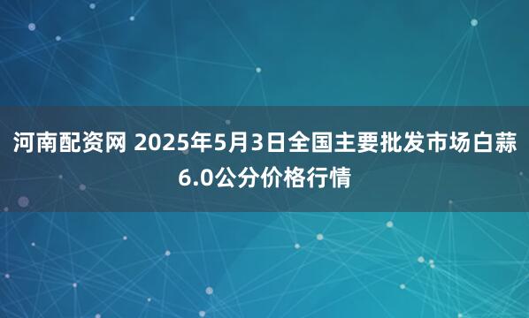 河南配资网 2025年5月3日全国主要批发市场白蒜6.0公分价格行情